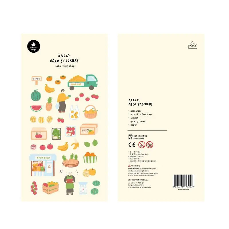 Autocollants Suatelier Foods, scrapbooking esthétique, jolis stickers pour carnets de voyage, décorations coréennes, agendas et fournitures de loisirs créatifs.
