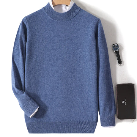 Pull 100 % laine mérinos pour femme, grande taille jusqu'à 5XL, col demi-lune, maille ample, manches longues, finitions cachemire.