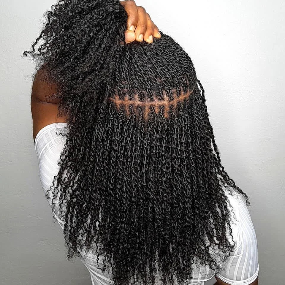 Cheveux Black Pearl Top QVR péruviens crépus bouclés mini twist 50 g/pièce, cheveux humains crépus afro en vrac pour tresses, 100 % cheveux Remy.