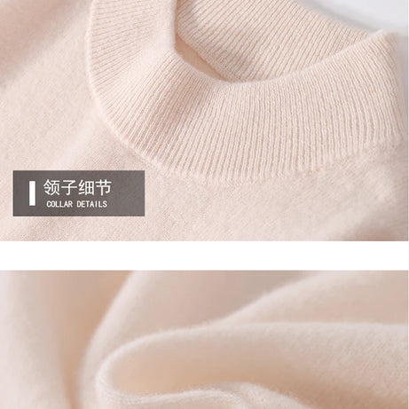 Pull 100 % laine mérinos pour femme, grande taille jusqu'à 5XL, col demi-lune, maille ample, manches longues, finitions cachemire.