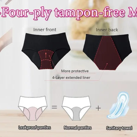 Lot de 5 culottes menstruelles anti-fuites pour femmes, sous-vêtements menstruels sexy, culottes physiologiques imperméables et coupe menstruelle.