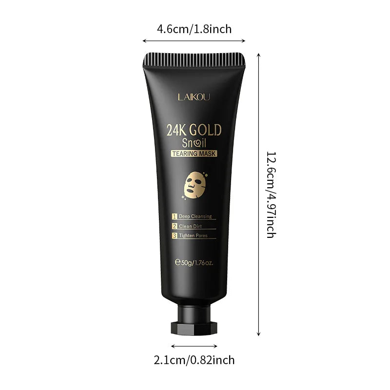 Masque visage exfoliant à l'or 24 carats LAIKOU Sakura : anti-rides, blanchissant, éliminateur de points noirs, masque à déchirer, produits de soin de la peau