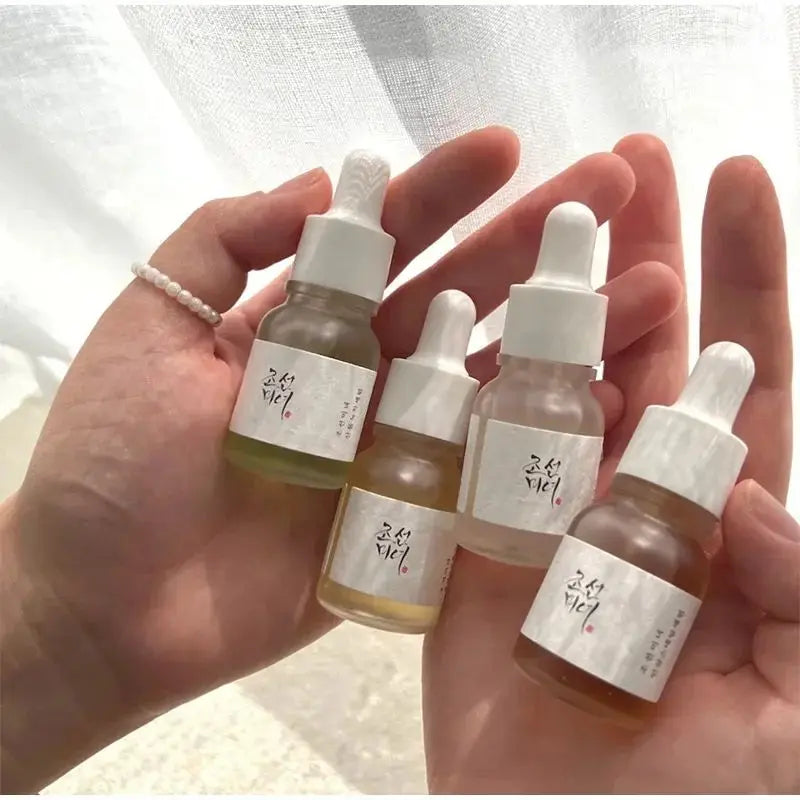 Coffret de soins coréens au riz Joseon et probiotiques : huile essentielle, protection solaire, lotion tonique rafraîchissante, crème hydratante pour le visage et les yeux.