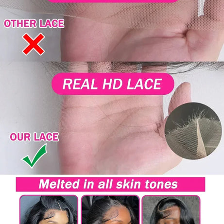 Perruque frontale en dentelle transparente HD 13x6, sans colle, 30 à 40 pouces, densité 200, cheveux humains, 13x4 ondulés, pour femmes