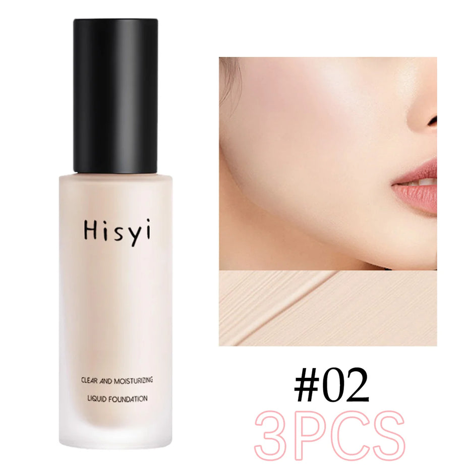 Le fond de teint liquide camoufle naturellement les imperfections sans effet poudre, crème visage simple, fond de teint transparent, masque les imperfections.