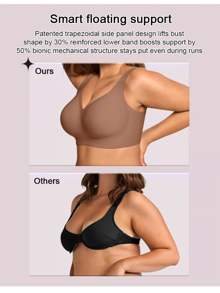 Soutien-gorge push-up sans armatures, sous-vêtements confortables et sans coutures pour femme, doux, respirant et hypoallergénique, sans armatures, idéal au quotidien.