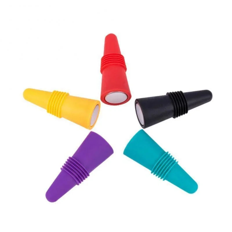 Lot de 1 bouchon en silicone pour bouteilles de vin et autres boissons, étanche, réutilisable.