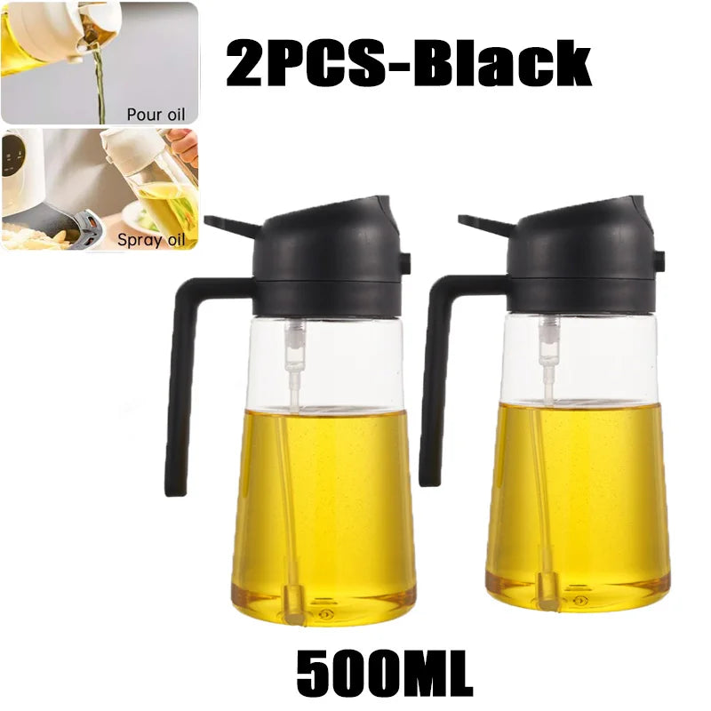 Flacon pulvérisateur d'huile de 200/300/500 ml pour barbecue et cuisson à l'huile d'olive, flacon en plastique, flacon vide pour vinaigre ou pinceau à huile