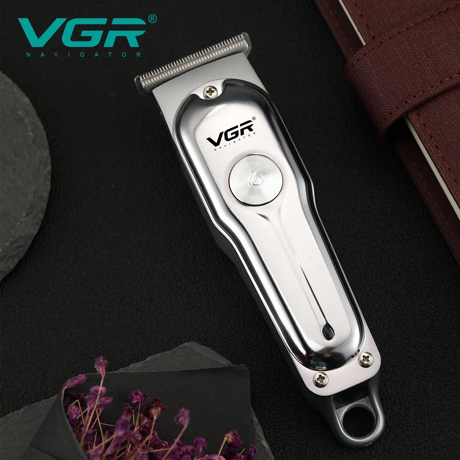 Tondeuse à cheveux professionnelle VGR 071, rechargeable, sans fil, portable, avec lame en T, pour hommes