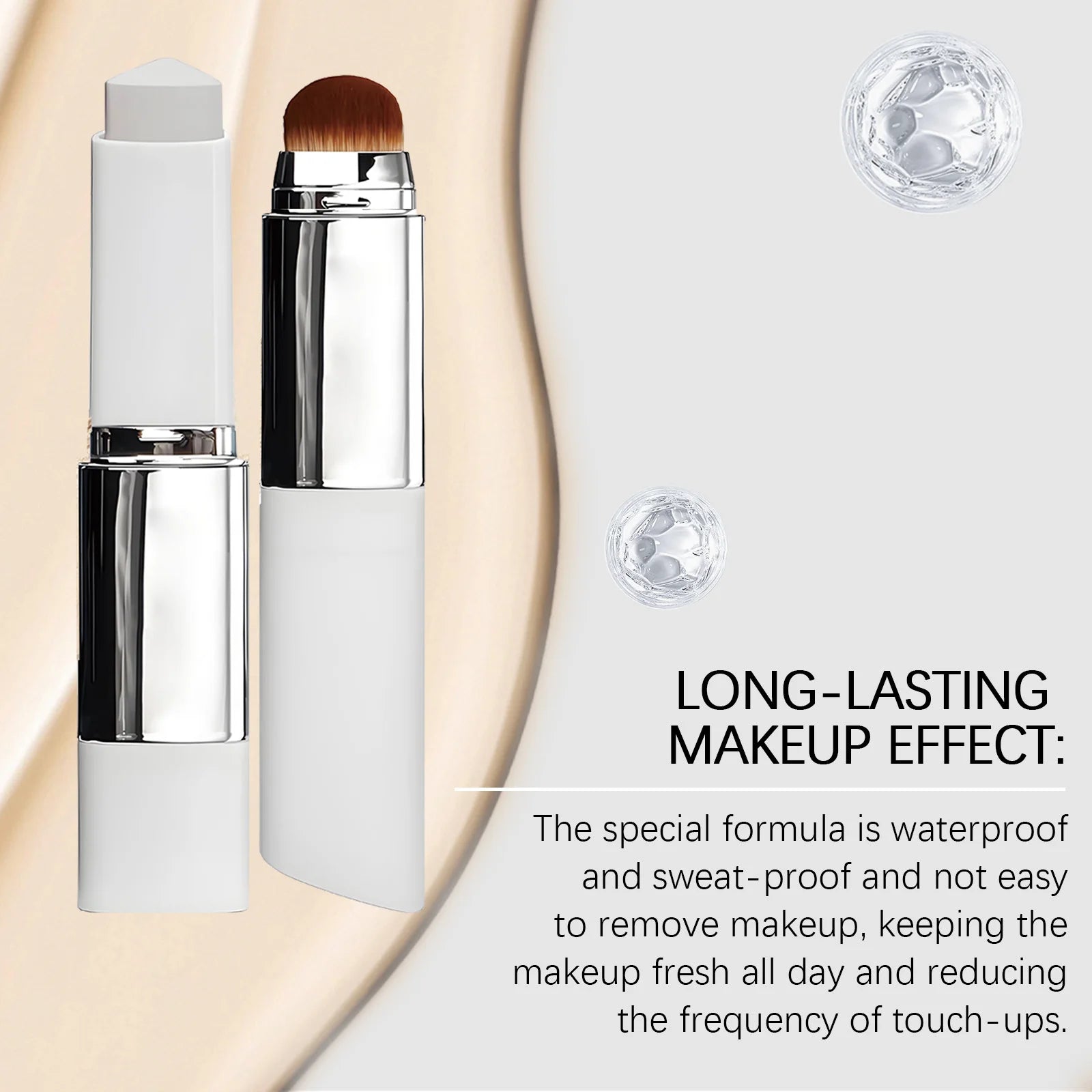 Fond de teint stick double embout avec pinceau, 3 teintes, léger, hydratant, illuminateur, matifiant, correcteur, fond de teint stick 2 en 1