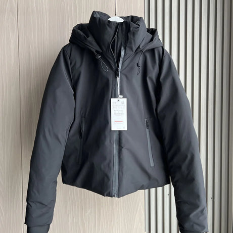 ETJ Automne/Hiver 2025 Nouvelle veste courte femme en coton épais chaud et imperméable à capuche, imitation coupe-vent, manteau d'extérieur 4749703
