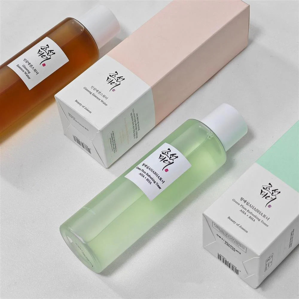 Coffret de soins coréens au riz Joseon et probiotiques : huile essentielle, protection solaire, lotion tonique rafraîchissante, crème hydratante pour le visage et les yeux.