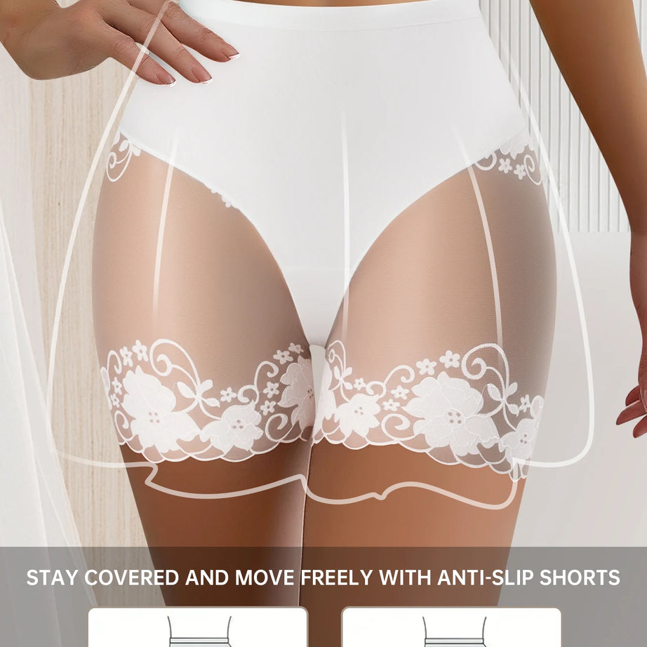 Lot de 2 culottes shorty transparentes pour femmes - Confortables, taille mi-haute, respirantes, ne roulent pas, idéales pour les soirées en amoureux et au quotidien