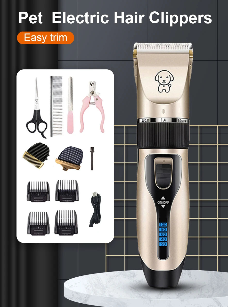 Tondeuse pour chien, tondeuse à poils pour le toilettage (animaux de compagnie/chats/chiens/lapins), kit de tondeuse et rasoir PetsFader