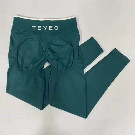TEVEO Ignite Sculpt Leggings froncés sans coutures pour femme, pantalon de yoga, gainage des hanches, course à pied, sport, salle de gym, gamme Ignite Sculpt
