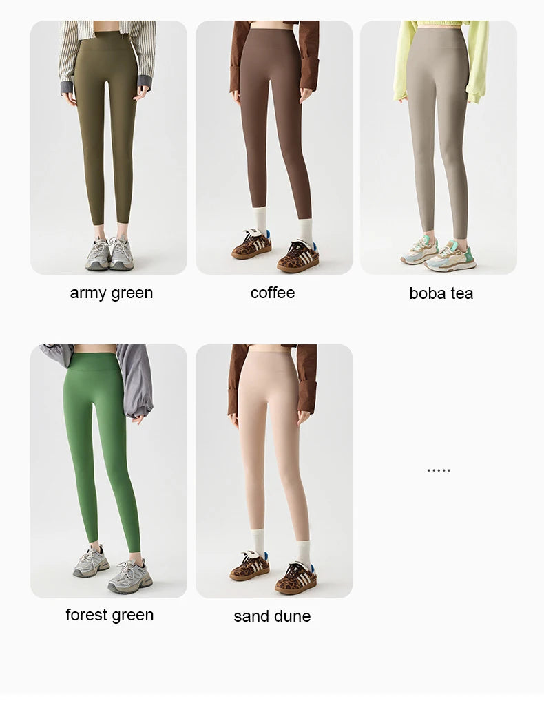 Leggings de sport et de fitness BIVIGAOS Printemps-Été, colorés, sans coutures, effet peau de requin, fins, élastiques et moulants.