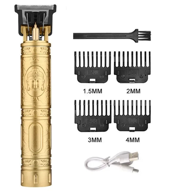 Tondeuse à cheveux professionnelle, machine de coupe de cheveux de barbier rechargeable, tondeuse en métal pour hommes