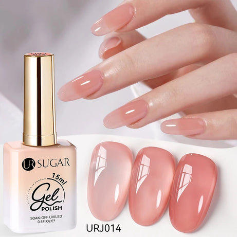 Vernis gel semi-permanent UR SUGAR 15 ml, couleur blanc laiteux translucide, effet gelée, UV, semi-permanent, pour nail art, à dissoudre. Dernière tendance.
