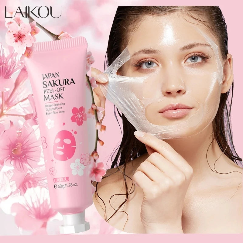 Masque visage exfoliant à l'or 24 carats LAIKOU Sakura : anti-rides, blanchissant, éliminateur de points noirs, masque à déchirer, produits de soin de la peau