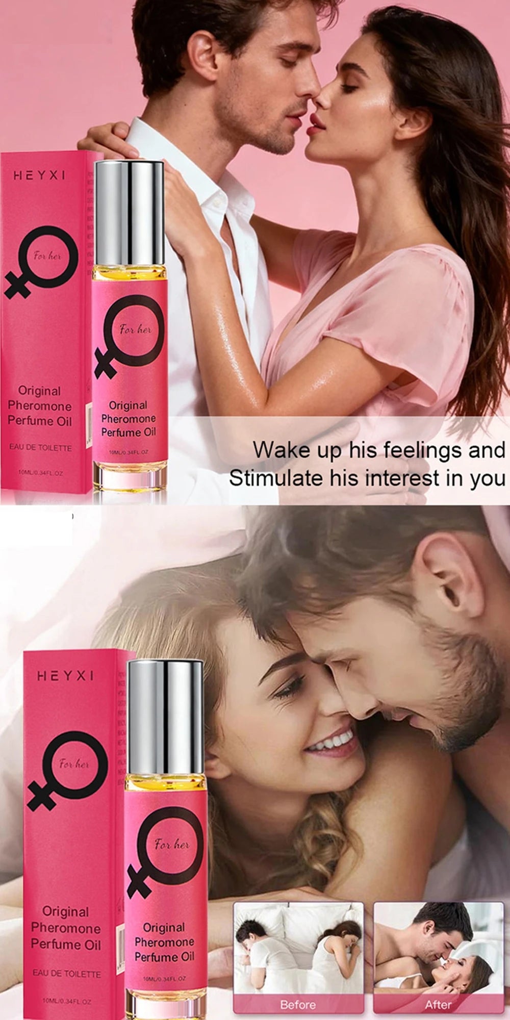 Parfum à bille Rose Red pour femme, longue tenue, floral, frais et naturel, idéal pour un rendez-vous ou comme cadeau de Noël.
