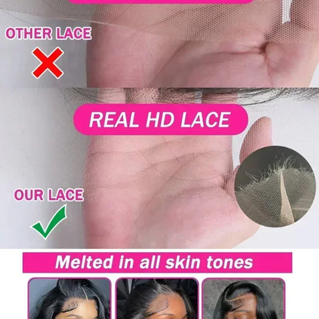 Perruque frontale en dentelle transparente HD 13x6, sans colle, 30 à 40 pouces, densité 200, cheveux humains, 13x4 ondulés, pour femmes