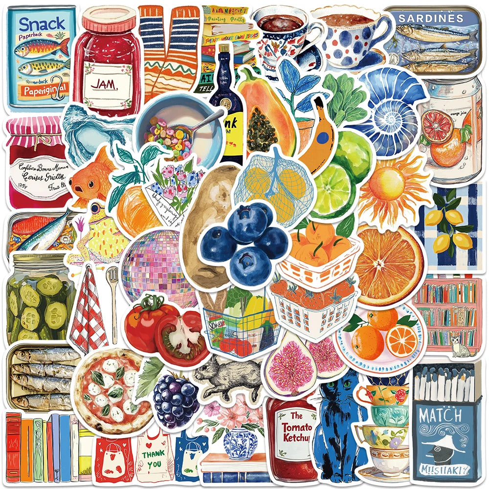 Vintage Art Stickers 50pcs Painting Graffiti Decal Pack
