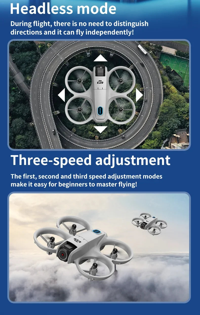 Drone GT3 MAX 2025 - 8K HD 4,3" - Télécommande - Mode sans tête - Hélicoptère - Flip 360° - Quadricoptère - Jouet - Mini drone - Cadeau pour enfant