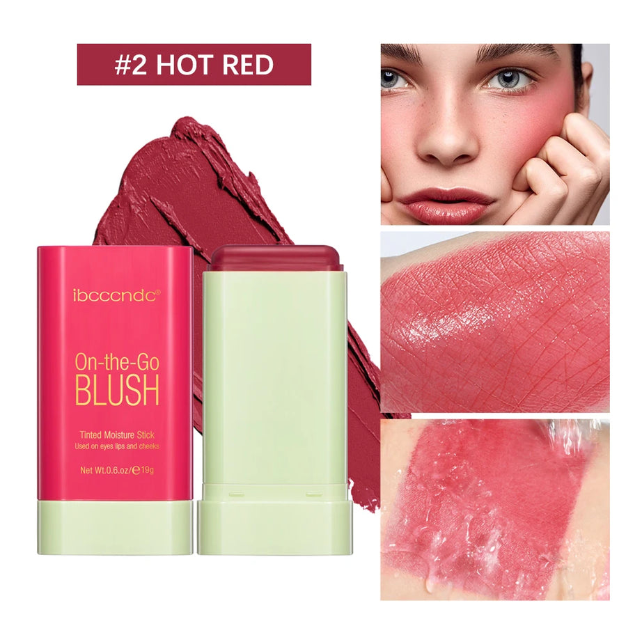 Blush Stick Fonctionnel Maquillage Facile à Colorer Rouge Crème Blush Waterproof Haute Rendu de Couleur Éclat du Teint