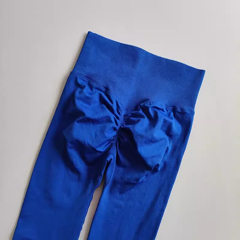 Leggings de yoga taille haute pour femme, sans coutures, effet push-up, pour le sport, le fitness et la course à pied, gainants et ultra-élastiques.