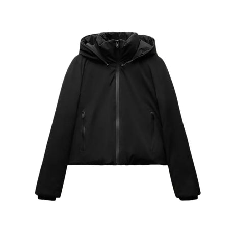ETJ Automne/Hiver 2025 Nouvelle veste courte femme en coton épais chaud et imperméable à capuche, imitation coupe-vent, manteau d'extérieur 4749703