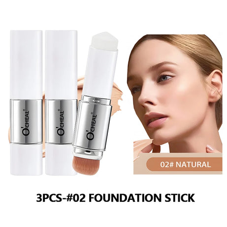 Fond de teint stick thermosensible O'CHEAL, couvrance du visage, imperfections et pores, double embout, fini mat.