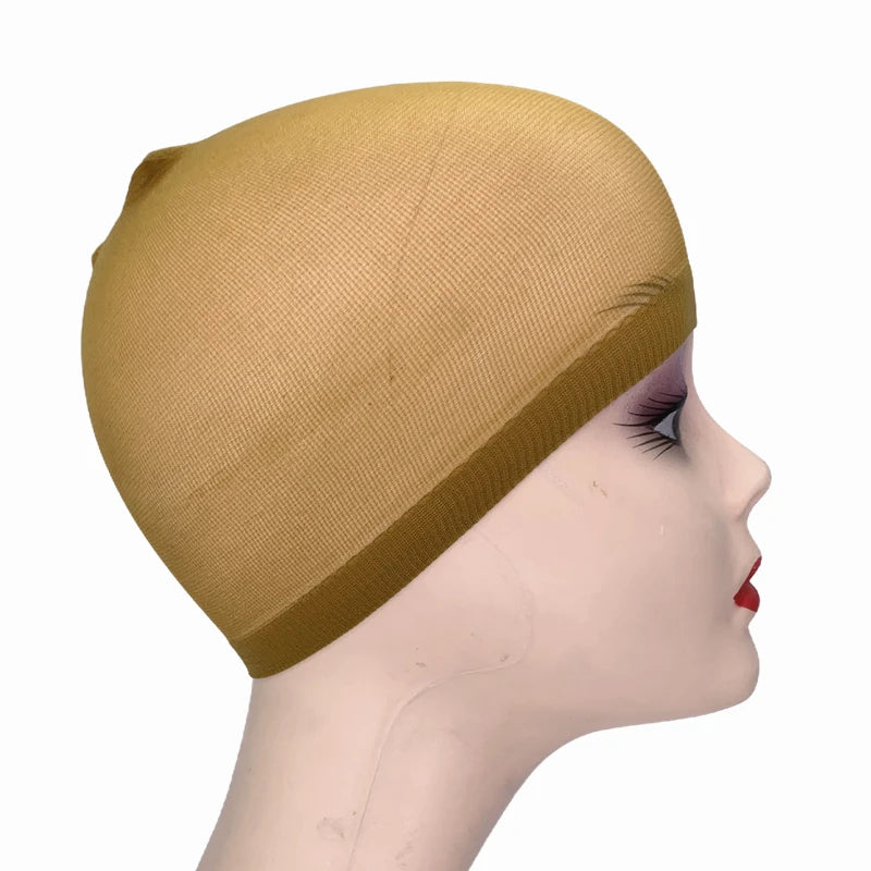 2 unidades/bolsa Gorro de peluca de media superior Red para pelucas de cabello tejido Redes para pelucas de cabello negro Marrón Gorro de peluca de malla elástica para hacer pelucas