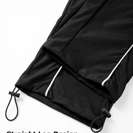 Pantalon de sport tendance pour homme, avec lignes, idéal pour la salle de sport et la course à pied. Poches latérales, séchage rapide et respirant.