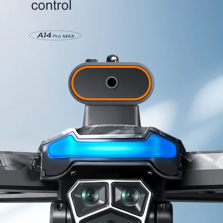 Véritable quadricoptère RC pliable A14 Pro Max GPS Brushless 8K avec trois caméras, détection d'obstacles et écran, pour une portée optimale.