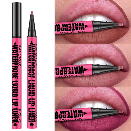 Crayon à lèvres liquide mat 12 couleurs, waterproof, effet repulpant, pour un contour des lèvres naturel et un maquillage contour des lèvres impeccable.