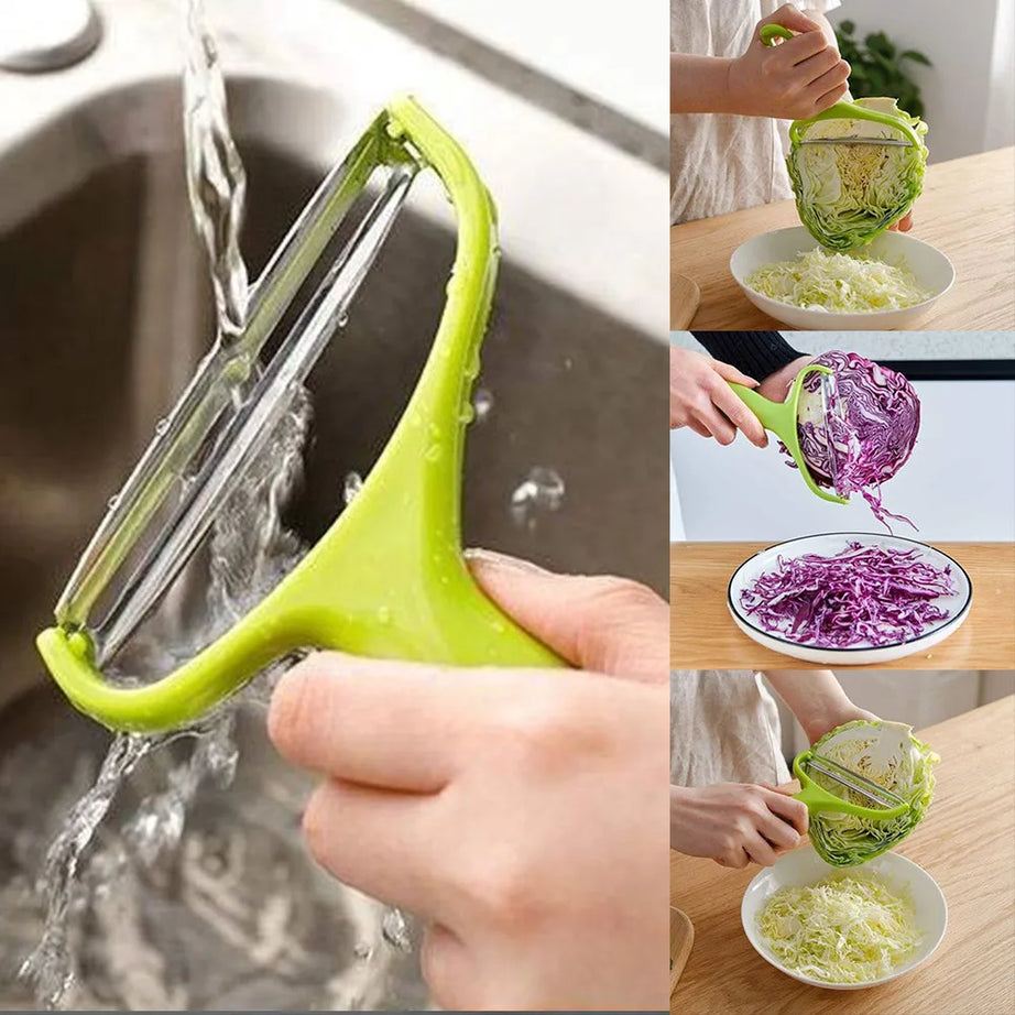 Éplucheur à légumes et fruits, râpe à chou en acier inoxydable, trancheuse à salade et pommes de terre, accessoires de cuisine, ustensiles de cuisson, large ouverture