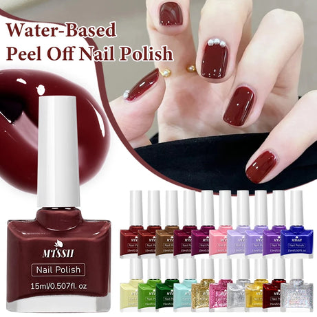 15ml Water-Based Nail Polish 40 Colors Long Lasting Quick Drying No Need of Lamp to Cure Nail Supplies Vernis for Nails Manicure