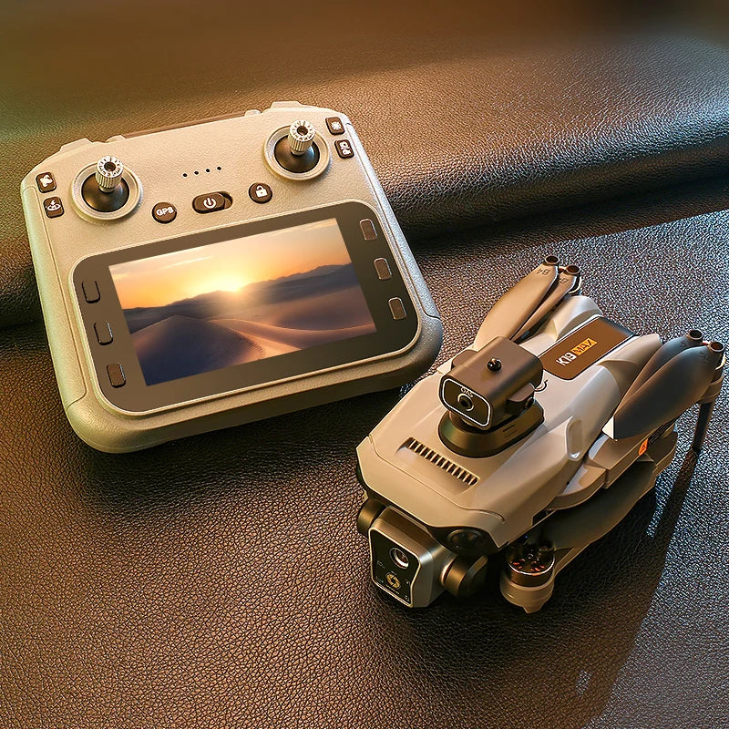 Nouveau drone K19 MAX GPS professionnel avec caméra 8K, vol FPV aérien, évitement d'obstacles, télécommande grand écran et drone pliable