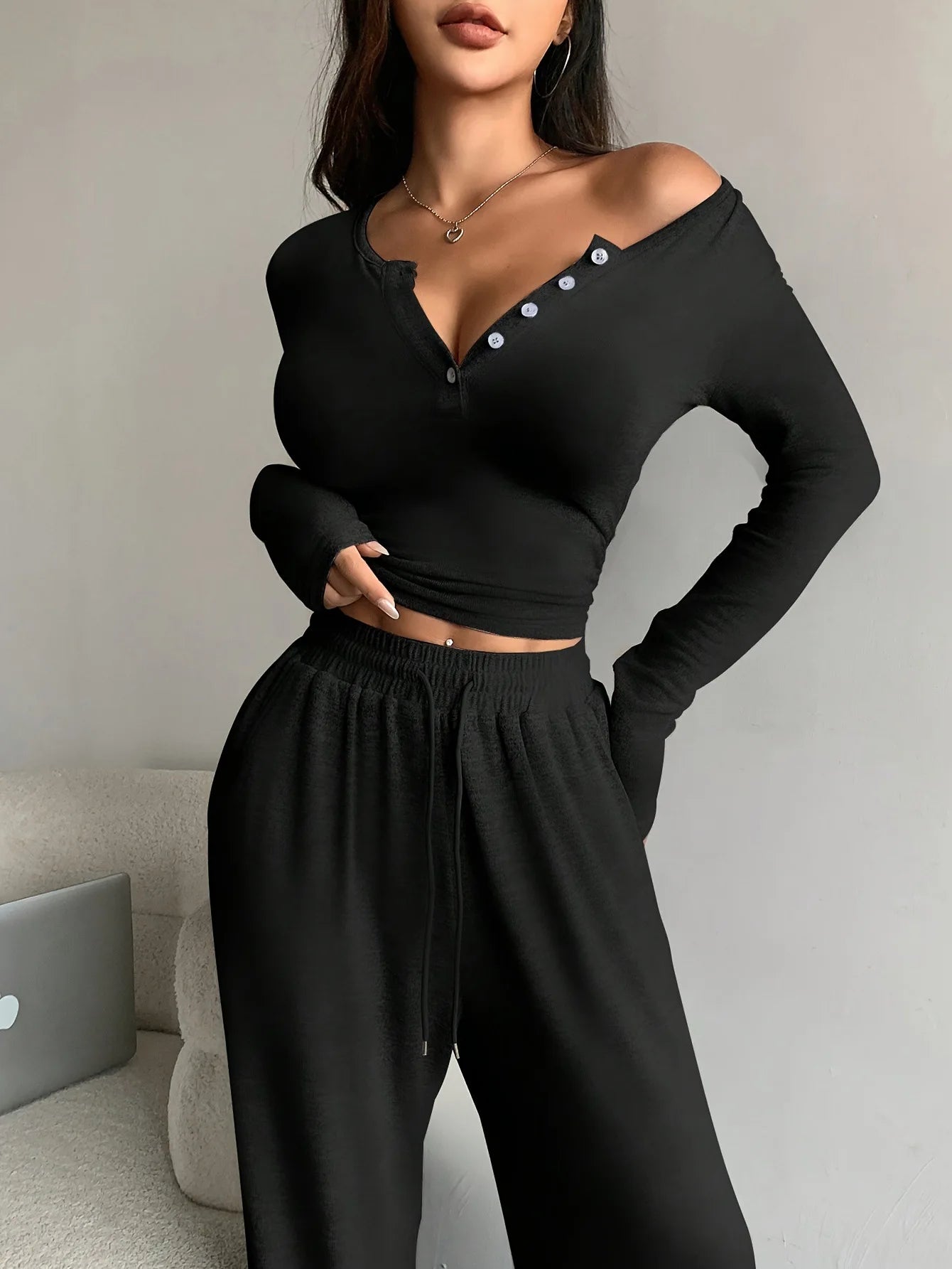 Pyjama femme, nuisette d'hiver, ensemble pyjama femme, vêtements d'intérieur, pyjama à manches longues, vêtements de nuit pour femme