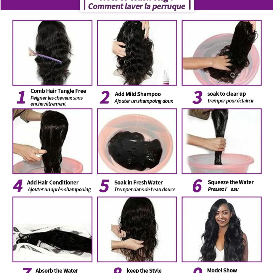 Perruque 6x4 sans colle en cheveux humains, perruque 4x4 prête à porter, perruque frontale en dentelle lisse, pré-coupée et pré-épilée, livraison en 3 jours.
