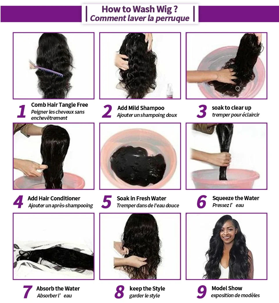 Perruque 6x4 sans colle en cheveux humains, perruque 4x4 prête à porter, perruque frontale en dentelle lisse, pré-coupée et pré-épilée, livraison en 3 jours.