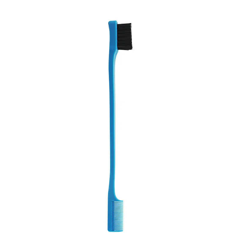 Brosse à cheveux antistatique 2 en 1 avec peigne intégré, idéale pour les perruques en cheveux naturels.