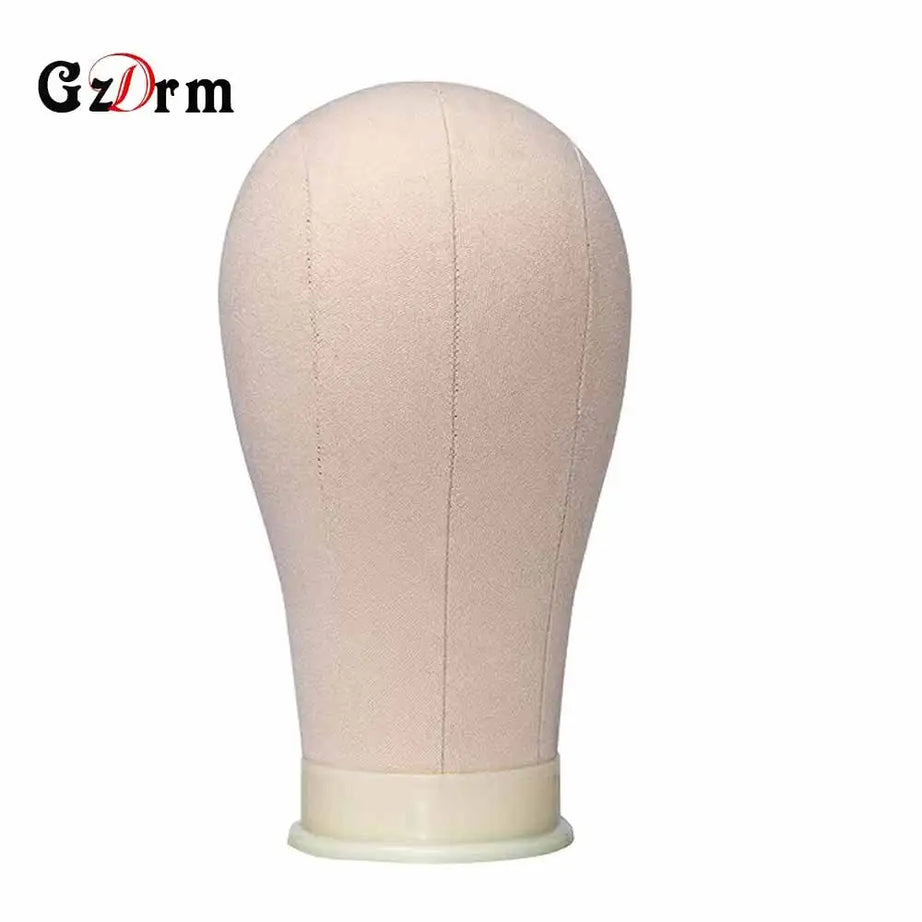 Tête de mannequin pour perruque de 53 à 58 cm (21 à 23 pouces) avec support, tête en toile pour la confection et la présentation de perruques, avec épingles.