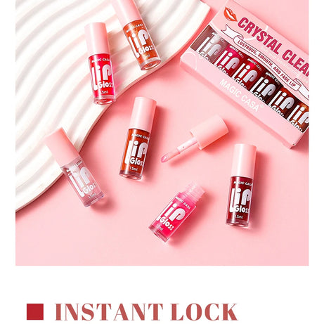 MAGIC CASA Lot de 6 flacons de gel hydratant pour les lèvres, longue tenue, pour des lèvres lisses et brillantes.