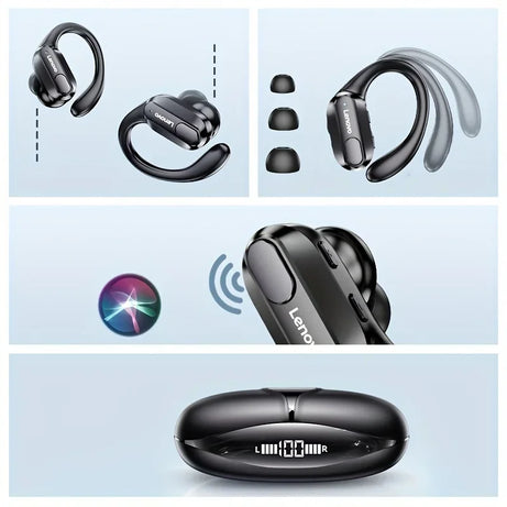 Lenovo XT80 Wireless Headphones Bluetooth 5.3 Earphones True with Mic Button Control Noise Reduction Earhooks Waterproof Headset