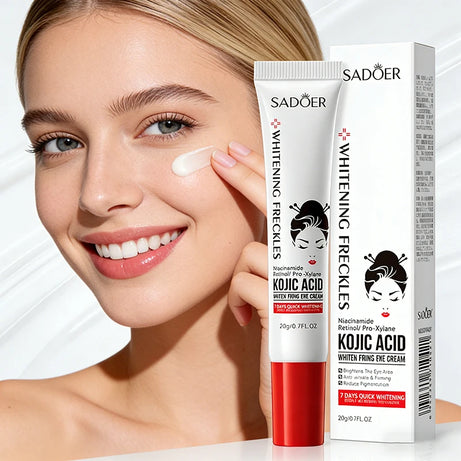 Crème contour des yeux SADOER à l'acide kojique et au rétinol : anti-cernes, atténue les poches, hydrate et raffermit le contour des yeux. Soin du regard.