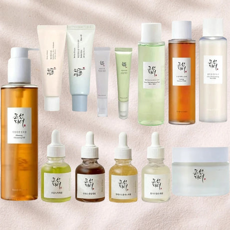 Coffret de soins coréens au riz Joseon et probiotiques : huile essentielle, protection solaire, lotion tonique rafraîchissante, crème hydratante pour le visage et les yeux.