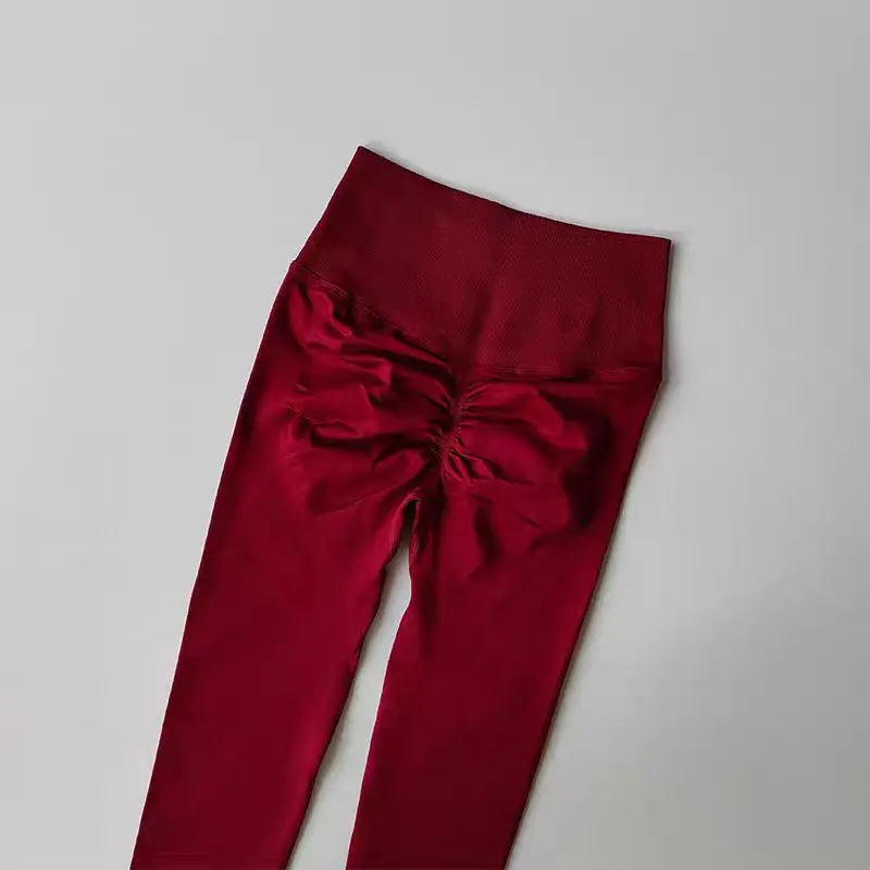 Leggings de yoga taille haute pour femme, sans coutures, effet push-up, pour le sport, le fitness et la course à pied, gainants et ultra-élastiques.