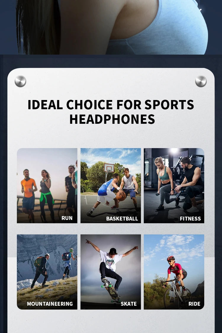 Écouteurs intra-auriculaires à conduction osseuse 2025, Bluetooth 5.3, sans fil, avec crochet d'oreille, étanches, pour le sport, la course et la conduite.