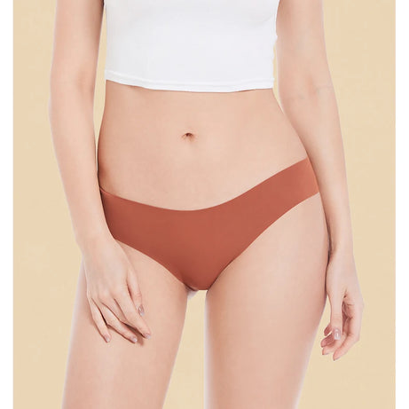 Ensemble de 3 culottes sans coutures pour femme, respirantes, taille basse, sexy, en soie unie, invisibles.